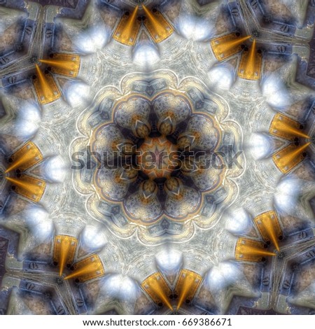 abstract, glowing kaleidoscopic design
