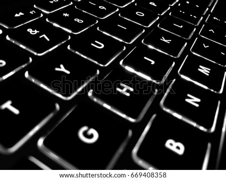A keyboard of a laptop Royalty-Free Stock Photo #669408358