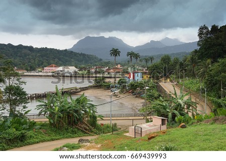Santo Antonio, capital of Principe Island, Sao Tome and Principe, Africa Royalty-Free Stock Photo #669439993
