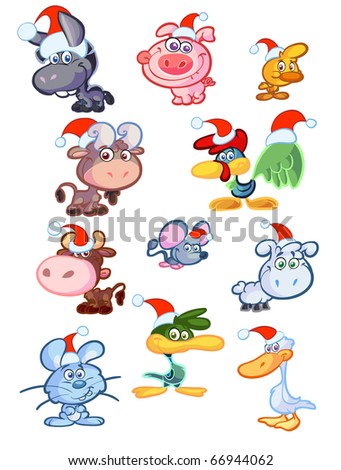 collection of christmas farm animals