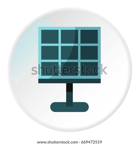 Solar battery icon in flat circle isolated on white background vector illustration for web