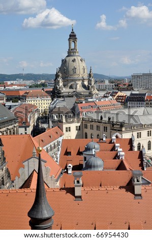 frauenkirche and roofs, dresden