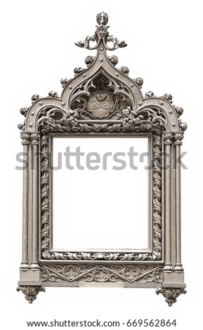Silver gothic frame for paintings, mirrors or photos