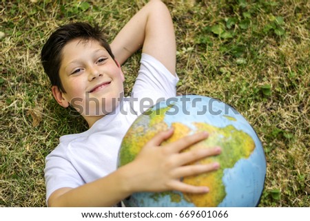 The boy with the globe