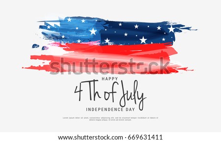 Happy 4th Of July USA Independence Day Text Space Background. Royalty-Free Stock Photo #669631411