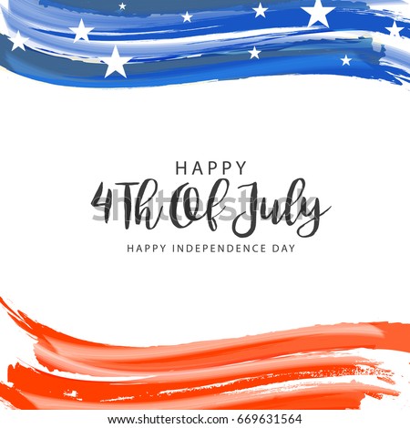 Happy 4th Of July USA Independence Day Text Space Background. Royalty-Free Stock Photo #669631564