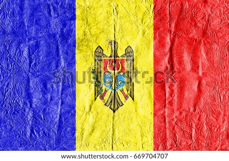 Moldova Flag on a paper edited