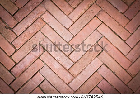Ground bricks arranged in an orderly manner using a black background, beautiful