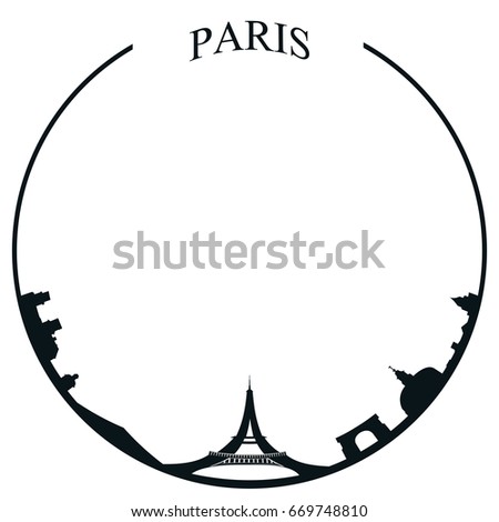 Isolated Paris skyline on a white background, Vector illustration