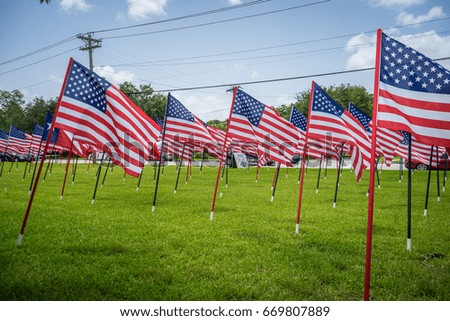 Lots of American flags 