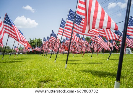 American flags on the 4th of July 