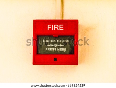 safety red fire alarm system security warning sign
