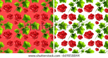 Seamless background design with red roses illustration