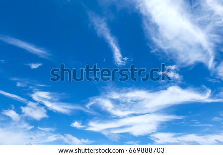 blue sky with white cloud in sunshine day, space for text or message web or architecture design