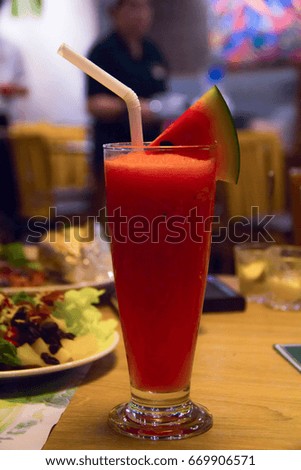 Watermelon juice in a glass 