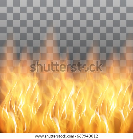 red flames, fire transparent vector template