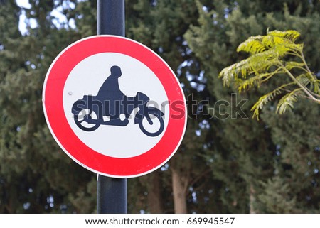 Motorcycle prohibition sign
