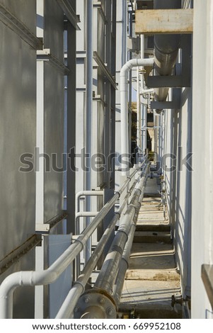 Pipeline and building wall