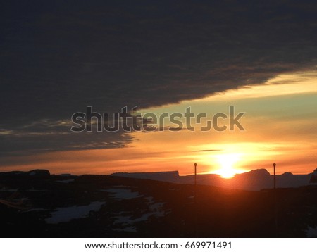 The beauty of sunset at the coldest continent Antarctica. This picture was taken at Larsemann hills.