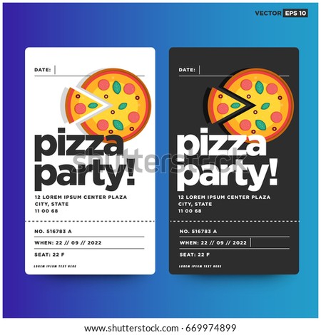 Pizza Party Invitation Template Design