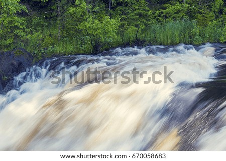 Waterfall in the wild forest, nature picture 