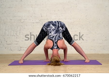 Adult woman practicing yoga