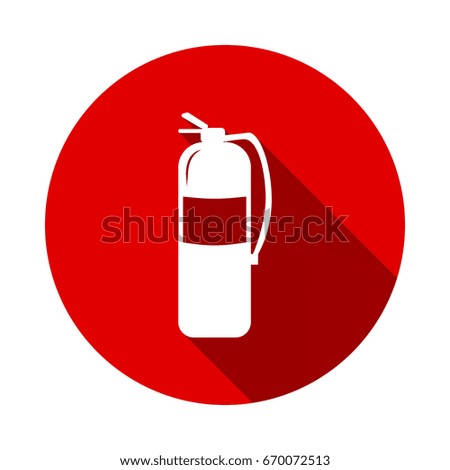 Vector fire extinguisher Icon with long shadow