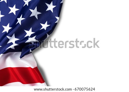 United States of American flag border isolated on white background with clipping path