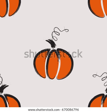 Halloween seamless background with pumpkins