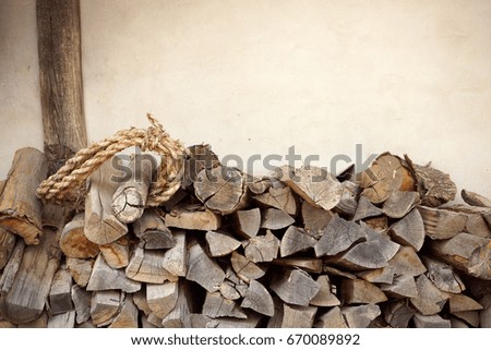 Piled firewood