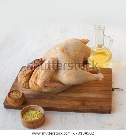 Preparation of chicken with spices