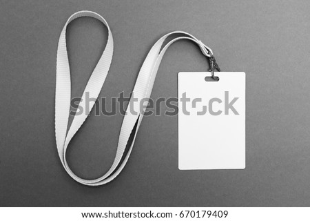 Badge blank plastic empty security. Space for text. Royalty-Free Stock Photo #670179409