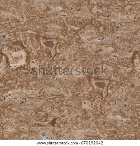 Natural travertine stone texture. Seamless square background, tile ready. High resolution photo.