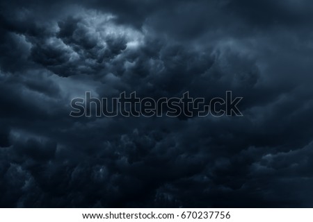 Stormy rain clouds background. Dark sky