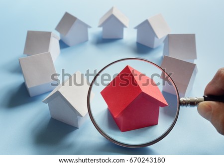 Choosing the right real estate, house or new home Royalty-Free Stock Photo #670243180