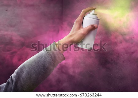 Man spraying paint
