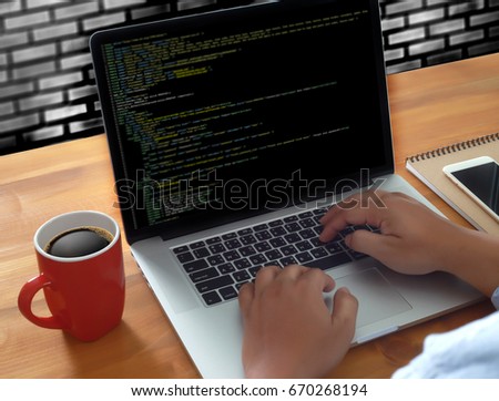 Developer Team Working Laptop Computer Mobile Application Softwareand Web Design Online Technology Content script to display