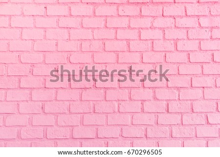 Pastel pink brick background wall texture.pink red brickwall with light paint backdrop wallpaper for woman concept Royalty-Free Stock Photo #670296505