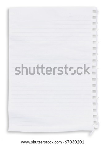 white crumpled paper isolated on white background