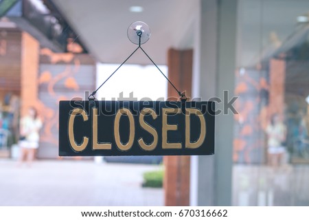 Closed sign in the shop, Bali island.