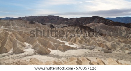 This is the famous landscape area at Zabriskie Point, Death Valley.