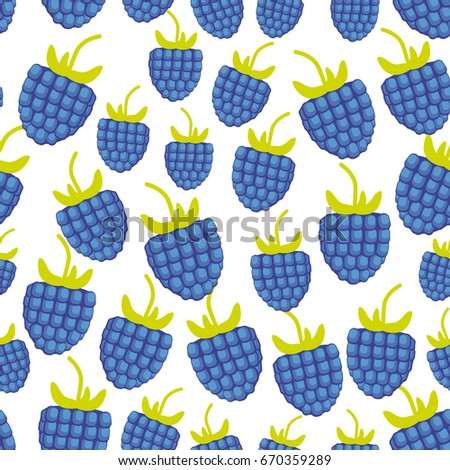 seamless pattern blackberry Fresh juicy berries isolated white background. Vector