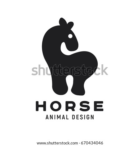 Modern horse logo in a flat design style modern graphic illustration art