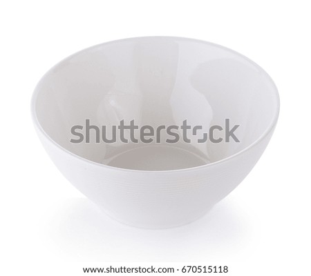 white ceramics bowl isolated on white background Royalty-Free Stock Photo #670515118