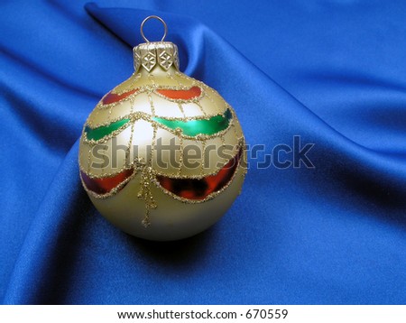 Gold ball on blue background