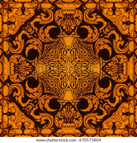 surface textures Gold abstract Pattern for Background,kaleidoscope  Photo technique
