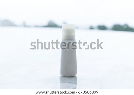 Mock up package with pool background