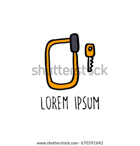 bike lock doodle icon