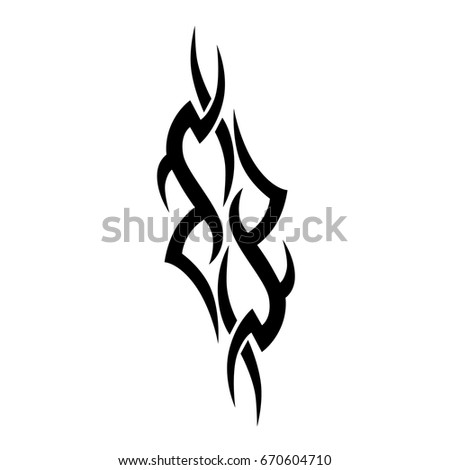 Tattoo tribal vector design. Simple logo. Individual designer isolated element for decorating the body of women, men and girls arm, leg and other body parts. Abstract illustration.
