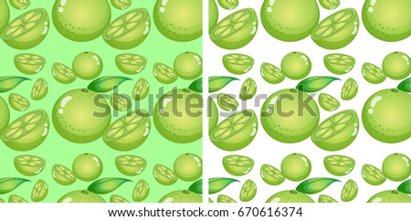 Seamless background design with limes illustration